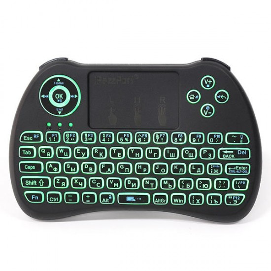 KP-810-21Q 2.4G Wireless Russian Three Color Backlit Mini Keyboard Touchpad Air Mouse