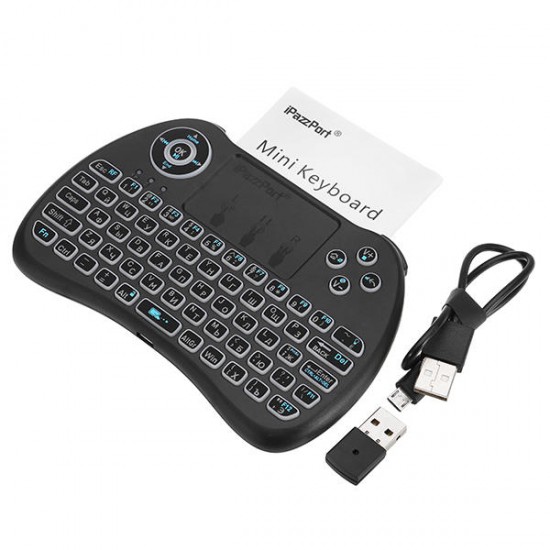 KP-810-21Q 2.4G Wireless Russian Three Color Backlit Mini Keyboard Touchpad Air Mouse