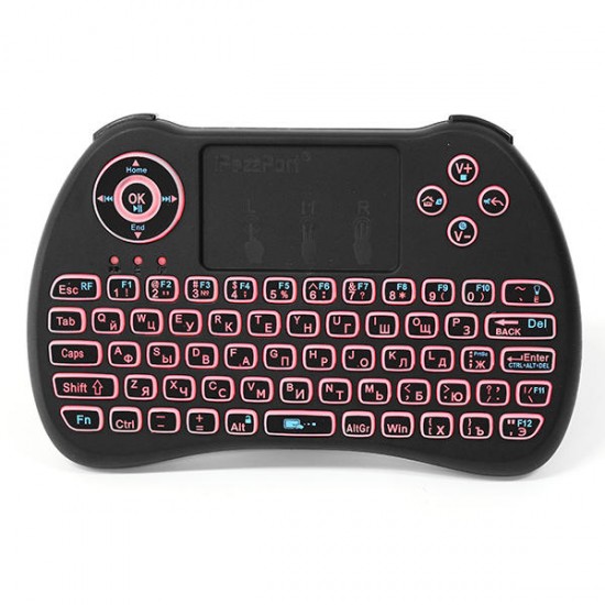 KP-810-21Q 2.4G Wireless Russian Three Color Backlit Mini Keyboard Touchpad Air Mouse
