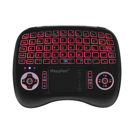 KP-810-21T-RGB Spainish Three Color Backlit Mini Keyboard Touchpad Airmouse