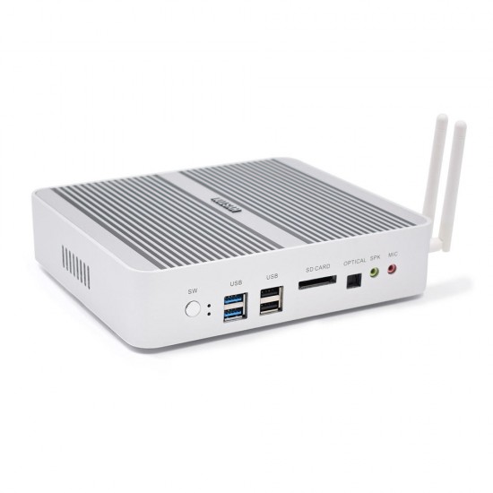 FMP03B Mini PC i5 7260U 4GB+64GB/4GB+128GB Dual Cores Win10 DDR4 Intel HD Graphics 640 3.4GHz Fanless Mini Desktop PC SATA mSATA MIC VGA HDMI 300M WIFI