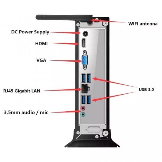 M1 Mini PC AMD A10-8700P 8GB DDR4 128GB SSD Quad Core 3.7GHz to 4.2GHz 4K HTPC M.2 SSD PORT SATA HDMI VGA