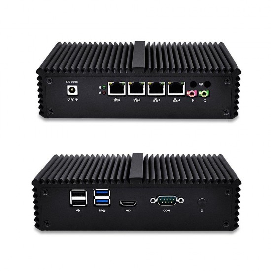 Q330G4 4 Lan Mini PC Intel Core i3-4005U 4GB RAM 64GB/128GB SSD Dual Core 1.7 GHz Intel HD Graphics 4400 Firewall Mini Computer Linux TV Box HDMI