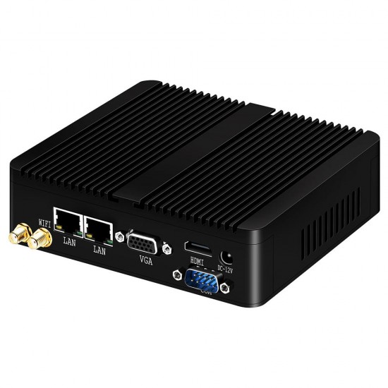 XCY X30A Mini PC 2GB+30GB Intel Celeron J1900 Quad Core 2.0GHz Fanless Win 10 Linux Pfsense Dual Gigabit Ethernet 300Mbps WiFi HDMI VGA RS232 Industrial PC