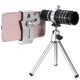 12X Telescope Lens with Mini Desktop Portable Tripod Phone Clip 12X Telescope Lens with Mini Desktop Portable Tripod Phone Clip