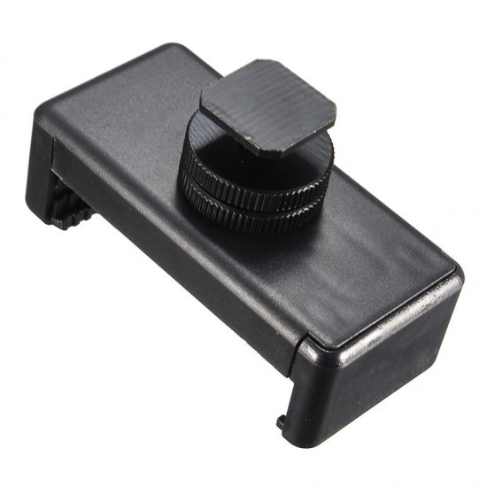 1/4 inch Phone Clip Holder with Flash Hot Shoe Screw Adapter Tripod Mount for Camera