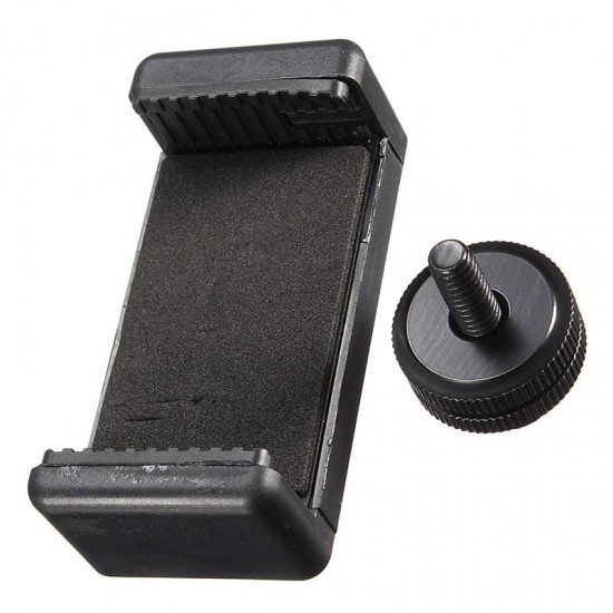 1/4 inch Phone Clip Holder with Flash Hot Shoe Screw Adapter Tripod Mount for Camera