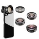 HD5V2 5 in 1 Fisheye Macro Wide Angle Teleconverter Portrait Lens for Mobile Phone Photography