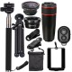 All in 1 Camera Lens Kit 8X_12X Telescope Fisheye Wide Angle Macro Telephoto Lens with Tripod Selfie Stick for Vlog Travel Outdoor All in 1 Camera Lens Kit 8X_12X Telescope Fisheye Wide Angle Macro Telephoto Lens with Tripod Selfie Stick for Vlog Travel Outdoor