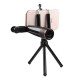 All in 1 Camera Lens Kit 8X_12X Telescope Fisheye Wide Angle Macro Telephoto Lens with Tripod Selfie Stick for Vlog Travel Outdoor All in 1 Camera Lens Kit 8X_12X Telescope Fisheye Wide Angle Macro Telephoto Lens with Tripod Selfie Stick for Vlog Travel Outdoor