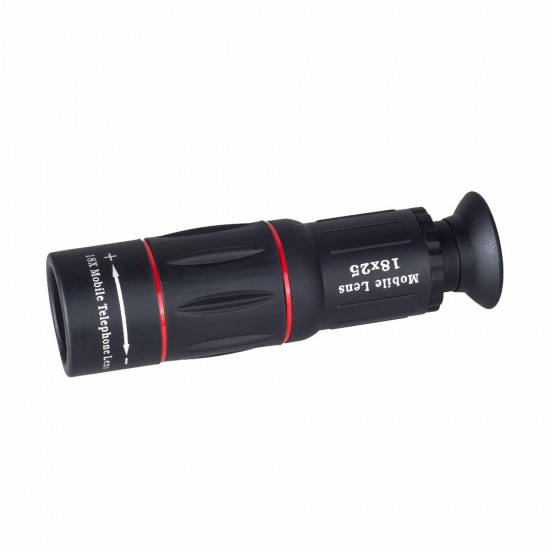 18XTZJ 18X Telescopr Monocular Lens with Clip for Mobile Phone Tablet Photography