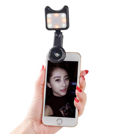 3663FL Universal Led Fill light Selfie Wide Angle Macro Lens for Mobile Phone Tablet 3663FL Universal Led Fill light Selfie Wide Angle Macro Lens for Mobile Phone Tablet