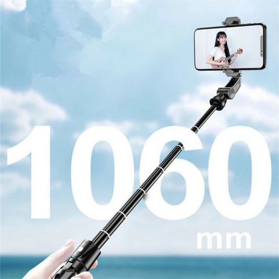 K21 Selfie Stick Tripod bluetooth Remote Control Foldable Light Weight Tripod 360 Degree Rotating Expandable Phone Holder