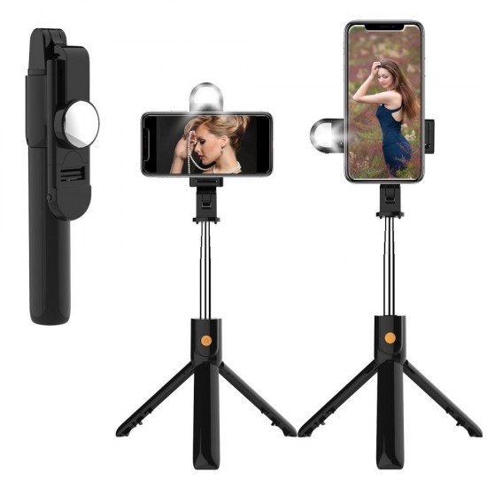 K10S Wirleless bluetooth Selfie Stick Fill Light Foldable Tripod Selfie Stick Remote Control Phone Live Stand