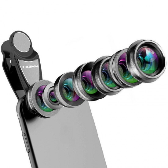 L-700 7 in 1 Fisheye Macro Telescope Kaleidoscope CPL Lens for Smartphone