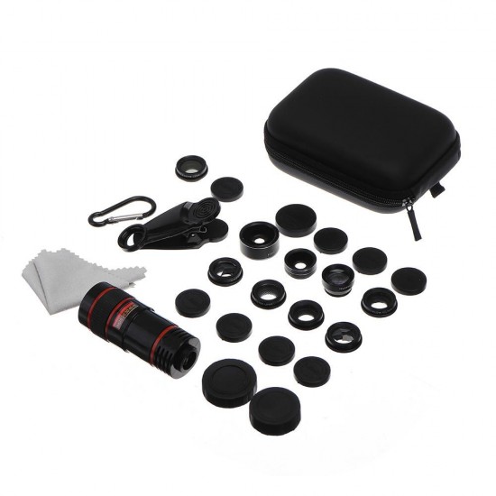 L-8X1001 11 in 1 Fisheye Macro Wide Angle CPL Star Kaleidoscope Telescope Lens for Smartphone Photography L-8X1001 11 in 1 Fisheye Macro Wide Angle CPL Star Kaleidoscope Telescope Lens for Smartphone Photography