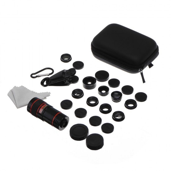 L-8X1001 11 in 1 Fisheye Macro Wide Angle CPL Star Kaleidoscope Telescope Lens for Smartphone Photography