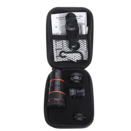 L-8X501 6 in 1 8X Telephoto Fisheye Wide Angle Macro Telescope CPL Lens for Smartphone Photography