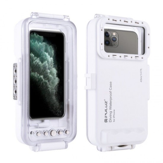PU9010W 45M Depth Waterproof Anti-Vibration Phone Diving Case Underwater Photography Phone Case for iPhone 11/XR/X iOS 13.0 Above