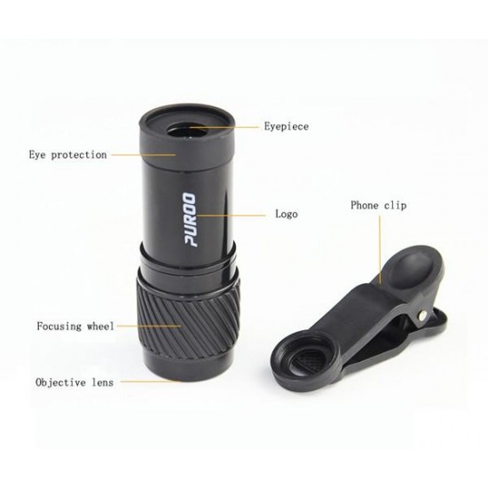 8x21 Monocular Telescope Lens for iPhone Samsung HTC Smartphone Camera