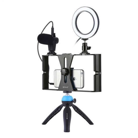 PKT3025 Rig Stabilizer Holder Vlog Video Ring Light Microphone for Smart Phone Photography