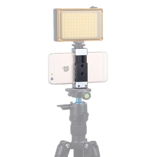 PU370 Universal Aluminum Alloy Cold Shoe Photography Phone Holder Clamp Bracket