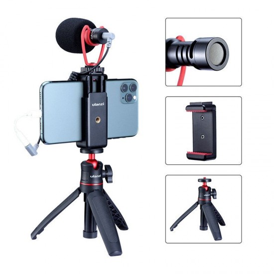Smartphone Video Kit I Q1 Microphone 0848 Mini Tripod ST-06 Phone Holder Youtube Video Vlogging Accessories Smartphone Video Kit I Q1 Microphone 0848 Mini Tripod ST-06 Phone Holder Youtube Video Vlogging Accessories