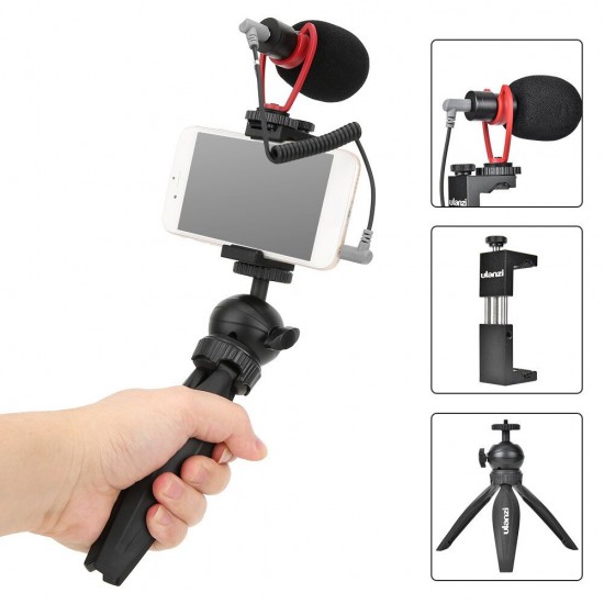Smartphone Video Kit III Q1 Microphone MT-04 Mini Tripod ST-02S Phone Holder Vlogging Accessories Youtube Video