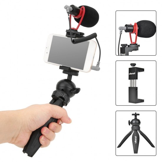 Smartphone Video Kit III Q1 Microphone MT-04 Mini Tripod ST-02S Phone Holder Vlogging Accessories Youtube Video Smartphone Video Kit III Q1 Microphone MT-04 Mini Tripod ST-02S Phone Holder Vlogging Accessories Youtube Video