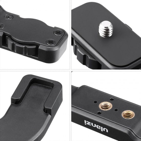 PT-9 Cold Shoe Camera Mount Bracket Photo Studio ABS Material with 1/4 Inch Screw Holes for Microphone LED Video Light