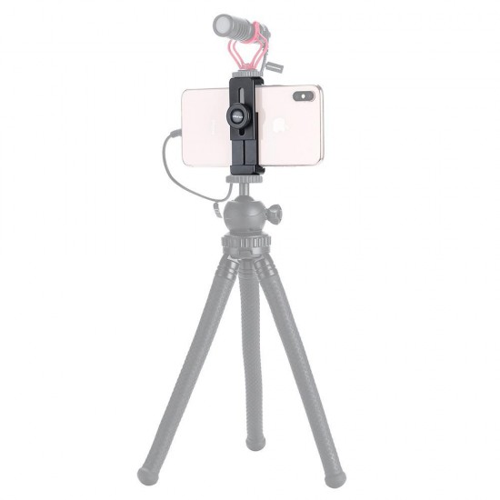 ST-02L Phone Tripod Mount Quick Release Alloy Phone Holder with Cold Shoe