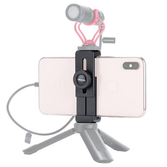 ST-02L Phone Tripod Mount Quick Release Alloy Phone Holder with Cold Shoe