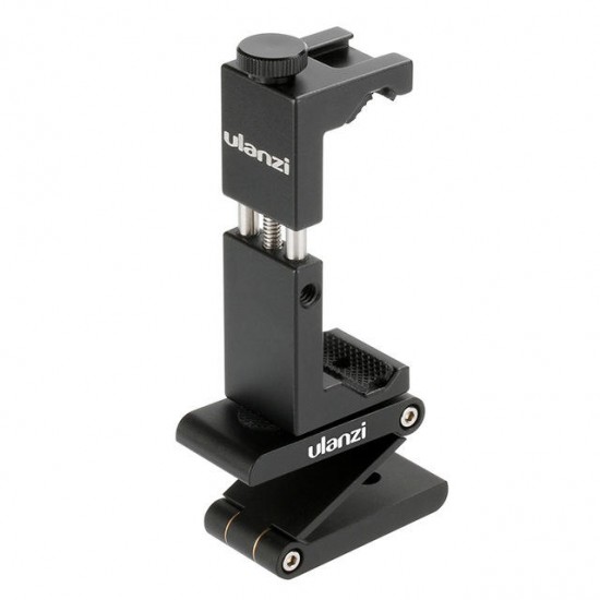 ST-02S Aluminum Rotate Vertical Horizontal Phone Holder Clamp Clip with Cold Shoe Mount