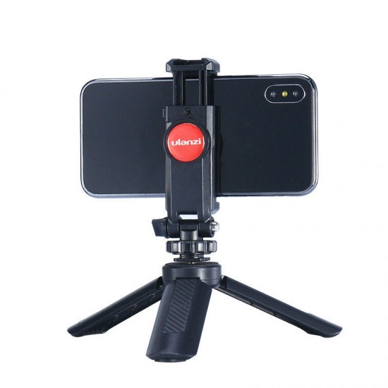 ST-06 360 Degree Rotation Vertical Bracket Phone Clip Holder Clamp Mount with Cold Shoe