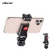 ST-10 Metal Dual Cold Shoe Phone Holder Phone Clip with Led Video Light Microphone Mount