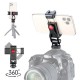 ST-10 Metal Dual Cold Shoe Phone Holder Phone Clip with Led Video Light Microphone Mount ST-10 Metal Dual Cold Shoe Phone Holder Phone Clip with Led Video Light Microphone Mount
