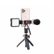ST-10 Metal Dual Cold Shoe Phone Holder Phone Clip with Led Video Light Microphone Mount ST-10 Metal Dual Cold Shoe Phone Holder Phone Clip with Led Video Light Microphone Mount