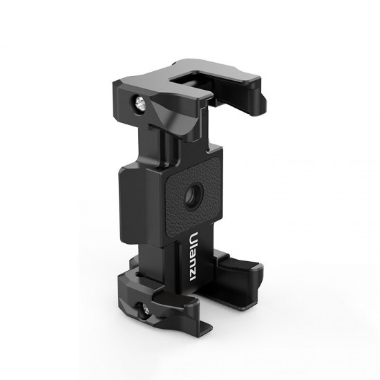ST-15 2 in 1 Arca Swiss Quick DSLR Release Plate Foldable Phone Clamp Holder with Cold Shoe 1/4 Screw Tripod Mount