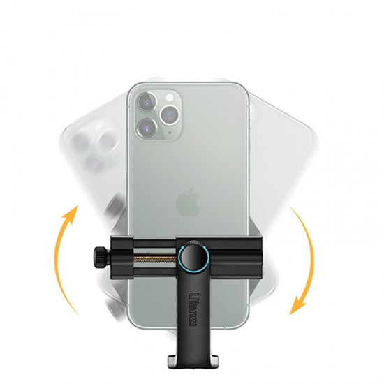 ST-17 360° Rotation Adjustable Phone Clips with Cold Shoe and 1/4 Screw Port for 55-100mm Wide iPhones Android Phones