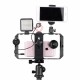 Pro Smartphone Video Rig Filmmaking Case Handheld Stabilizer Grip with 3 Shoe Mount