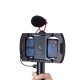 Wireless Charging Handheld Vlogging Cage Smartphone Video Rig with 3 Cold Shoe Extension Port Support 15W Wireless Flash Charging