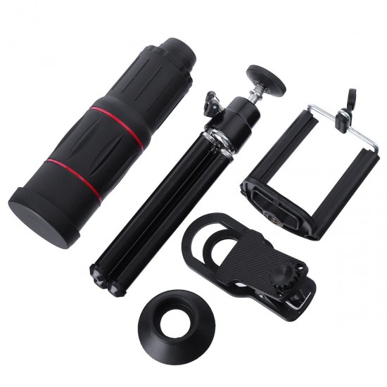 Universal 18X ZOOM Telephoto Lens with Phone Clip Clamp Mini Desktop Tripod