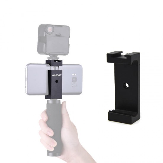 VD-30 Phone Tripod Mount Adapter Bracket Holder Clip Clamp with Cold Shoe for Smartphones