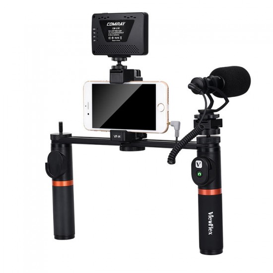 VF-H7 bluetooth Electronic Video Grip Stabilizer with LED Light Microphone Remote Control
