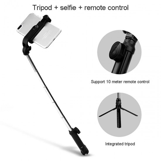 XT10S 2 In 1 Selfie Sticks Tripod Stand Adjustable Remote Extendable Desktop Stand Holder LED Light bluetooth Selfie for Phones