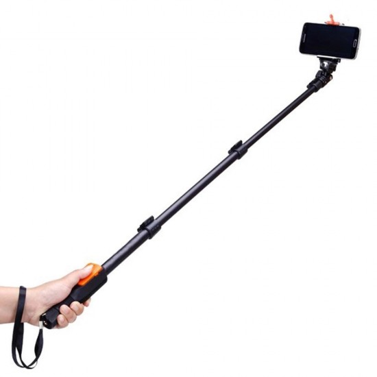 1288 Selfie Stick Handheld Monopod with Phone Holder and bluetooth Shutter for Camera Phone