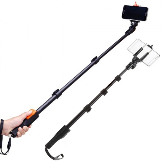 1288 Selfie Stick Handheld Monopod with Phone Holder and bluetooth Shutter for Camera Phone