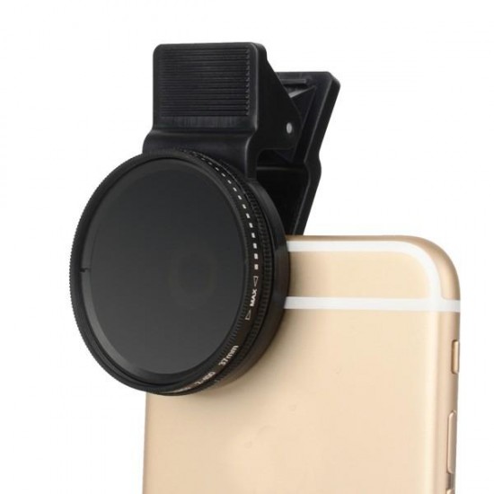 Adjustable 37mm Neutral Density Clip-on ND 2-400 Phone Camera Filter Lens for iPhone Samsung HTC Huawei Android IOS Adjustable 37mm Neutral Density Clip-on ND 2-400 Phone Camera Filter Lens for iPhone Samsung HTC Huawei Android IOS