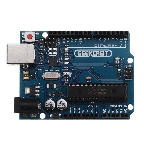 KW-AR-Mini Kit with 17 Classes UNO R3 DC Motor Breadboard LED Components Set Geekcreit for Arduino - products that work with official Arduino boards KW-AR-Mini Kit with 17 Classes UNO R3 DC Motor Breadboard LED Components Set Geekcreit for Arduino - products that work with official Arduino boards