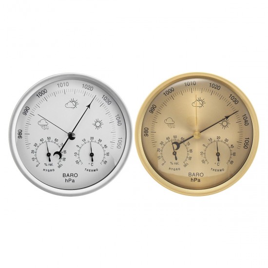 3 IN 1 Wall Hanging Weather Thermometer Barometer Hygrometer Home Decor 132MM